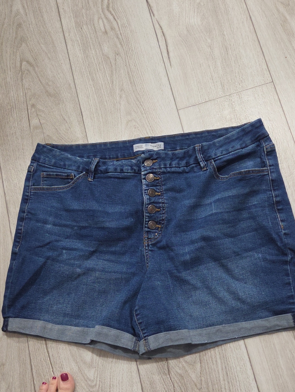 Royalty For Me Dark Indigo Button-Front Denim Shorts